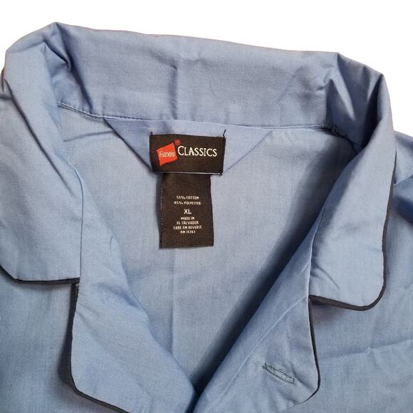 NWT - Hanes Classics Men’s Pajamas Button Up Long Sleeve Shirt & Bottoms Size XL - Picture 3 of 10